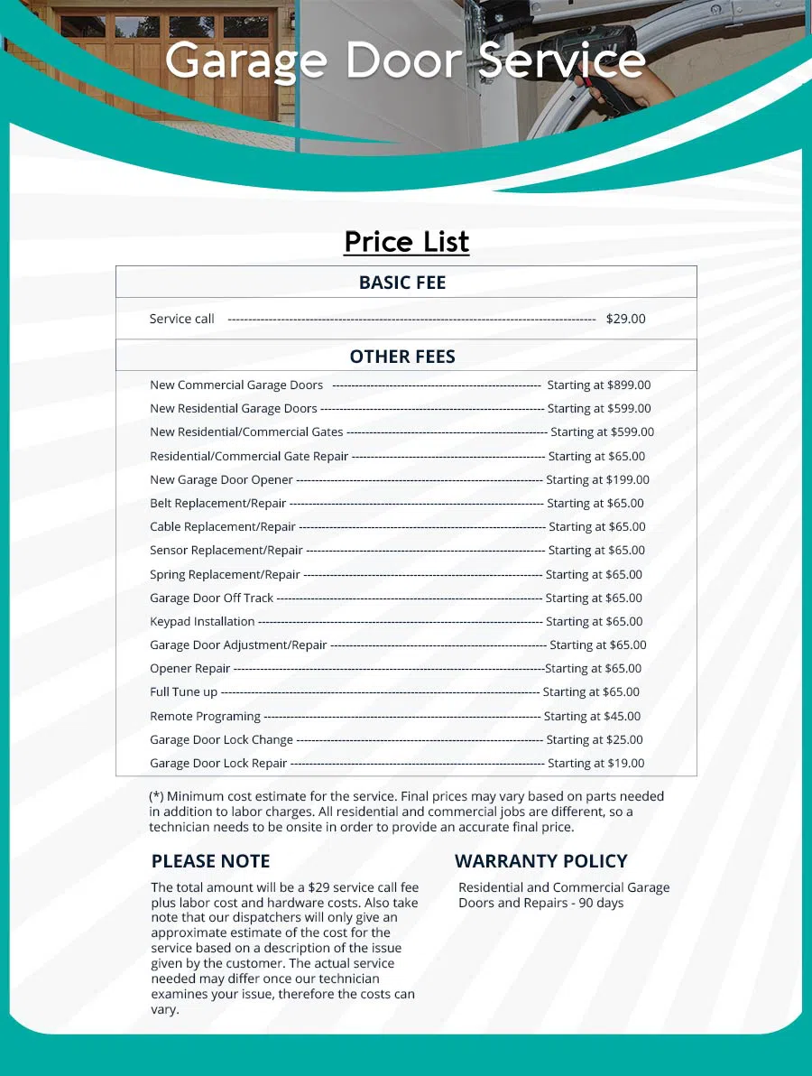 Garage Door Mobile Service Repair Cranbury, NJ 609-431-0910